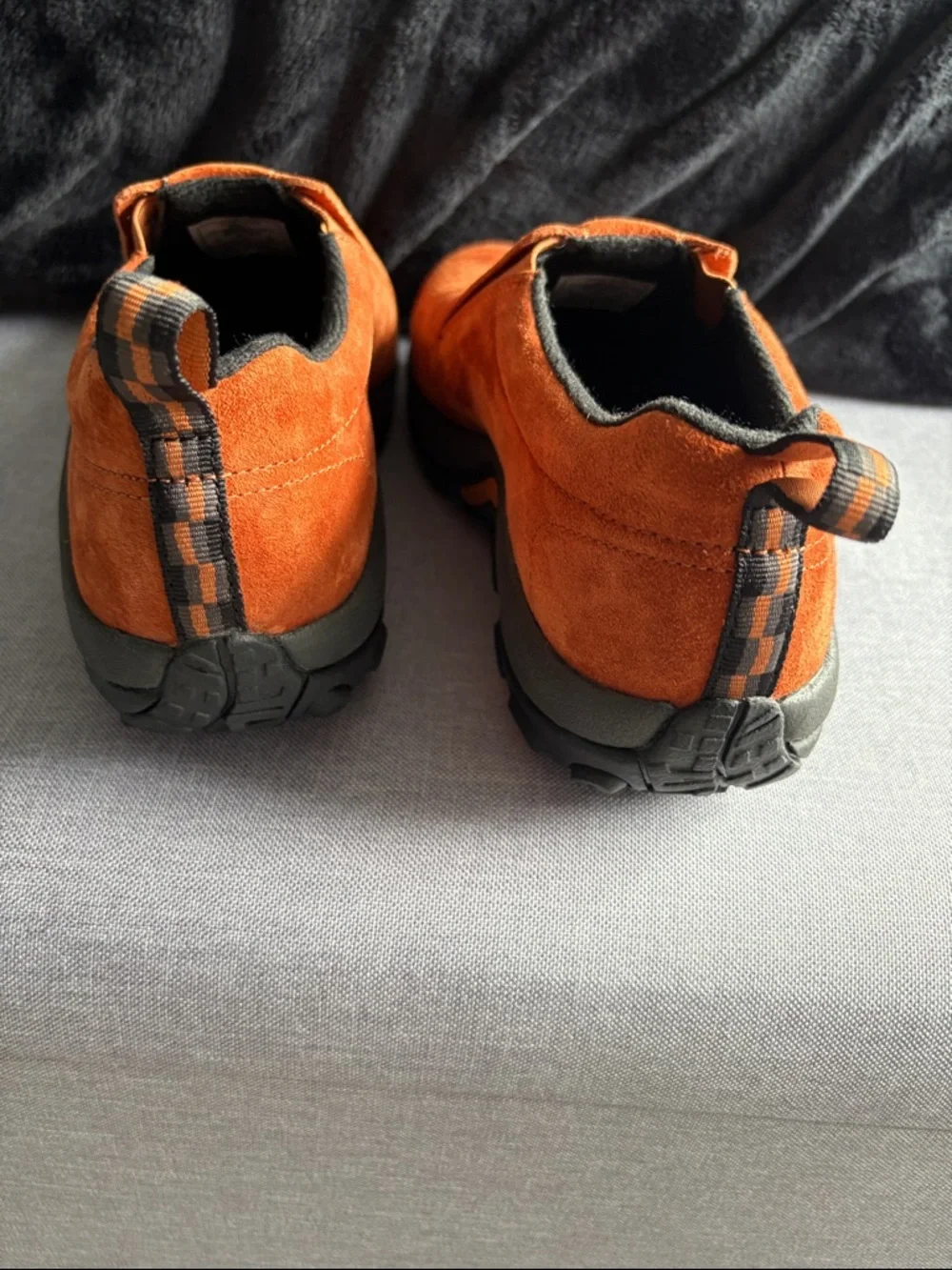 Merrell‎ Slip-On Suede Leather Dual Density Jungle Moc Shoe Brown Rust Orange  9